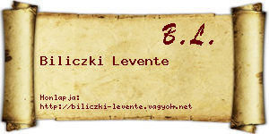 Biliczki Levente névjegykártya