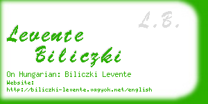 levente biliczki business card